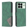 For Xiaomi Redmi K70 / K70 Pro Magnetic Buckle Rhombus Texture Leather Phone Case(Green)