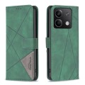 For Xiaomi Redmi Note 13 4G Global Magnetic Buckle Rhombus Texture Leather Phone Case(Green)