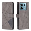 For Xiaomi Redmi Note 13 Pro 4G Global Magnetic Buckle Rhombus Texture Leather Phone Case(Grey)