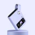 For Samsung Galaxy Z Flip4 / Flip3 Hand Strap Type Leather Phone Case(Purple)