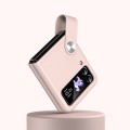 For Samsung Galaxy Z Flip4 / Flip3 Hand Strap Type Leather Phone Case(Pink)