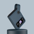 For Samsung Galaxy Z Flip4 / Flip3 Hand Strap Type Leather Phone Case(Green)