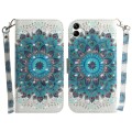 For Samsung Galaxy A04e / F04 / M04 3D Colored Horizontal Flip Leather Phone Case(Peacock Wreath)