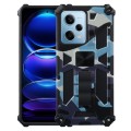 For Xiaomi Redmi Note 12 Pro 5G Camouflage Armor Kickstand TPU + PC Magnetic Phone Case(Light Blue)