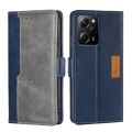 For Xiaomi Redmi Note 12 Pro Speed/Poco X5 Pro Contrast Color Side Buckle Leather Phone Case(Blue +