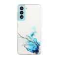 For Samsung Galaxy S23 FE 5G Hollow Marble Pattern TPU Precise Hole Phone Case(Blue)