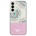 For Samsung Galaxy S23+ 5G Bronzing Butterfly Flower TPU Phone Case(Peacock Flower)