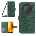For Honor X9a 5G / Magic5 Lite Skin Feel Sun Flower Embossed Flip Leather Phone Case with Lanyard(Gr