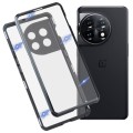 For OnePlus 11 Full Cover Magnetic Metal Tempered Glass Phone Case(Black)