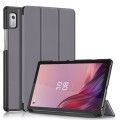 For Lenovo Tab M9 TB-310FU 3-folding Leather Smart Tablet Case(Grey)