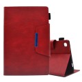 For Samsung Galaxy Tab A7 Lite Suede Cross Texture Magnetic Clasp Leather Tablet Case(Red)