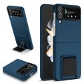 For Samsung Galaxy Z Flip4 5G Three-dimensional Folding Holder PC Phone Case(Blue)