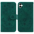 For Samsung Galaxy A04e / F04 / M04 Butterfly Rose Embossed Leather Phone Case(Green)
