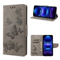 For Xiaomi Redmi Note 12 Pro 5G Global Butterfly Embossed Horizontal Flip Leather Phone Case(Grey)