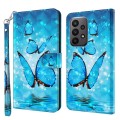 For Samsung Galaxy A24 3D Painting Pattern TPU + PU Leather Phone Case(Three Butterflies)