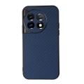 For OnePlus 11 5G Accurate Hole Carbon Fiber Texture PU Phone Case(Blue)