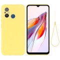 For Xiaomi Redmi 12C / 11A / Poco C55 Pure Color Liquid Silicone Shockproof Phone Case(Yellow)