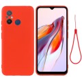 For Xiaomi Redmi 12C / 11A / Poco C55 Pure Color Liquid Silicone Shockproof Phone Case(Red)