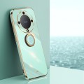 For Honor X9a 5G XINLI Straight Edge 6D Electroplate TPU Phone Case with Ring Holder(Mint Green)