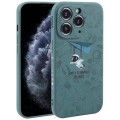 For iPhone 11 Pro Astronaut Pattern Silicone Straight Edge Phone Case(Lovely Astronaut-Green)