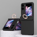 For OPPO Find N2 Flip Macaron Magnetic Three-piece Phone Case with Ring(Black)