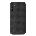 For Samsung Galaxy A24 4G Weave Plaid PU Phone Case(Black)