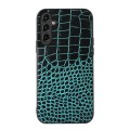 For Samsung Galaxy A24 4G Crocodile Texture Genuine Leather Phone Case(Cyan)