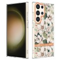 For Samsung Galaxy S24 Ultra 5G Flowers and Plants Series IMD TPU Phone Case(Green Gardenia)