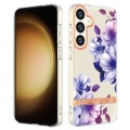 For Samsung Galaxy S24+ 5G Flowers and Plants Series IMD TPU Phone Case(Purple Begonia)