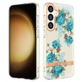 For Samsung Galaxy S24 5G Flowers and Plants Series IMD TPU Phone Case(Blue Rose)