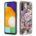 For Samsung Galaxy A54 5G Flowers and Plants Series IMD TPU Phone Case with Ring Holder(Purple Peony