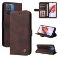 For Xiaomi Redmi 11A 4G/12C Skin Feel Life Tree Metal Button Leather Phone Case(Brown)