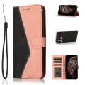 For Huawei P30 lite Dual-color Stitching Leather Phone Case(Black Rose Gold)