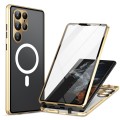 For Samsung Galaxy S24 Ultra 5G HD Full Cover Magsafe Magnetic Metal Tempered Glass Phone Case(Gold)