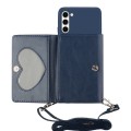 For Samsung Galaxy S23+ 5G Crossbody Lanyard Wallet Card Bag Phone Case(Dark Blue)