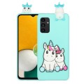 For Samsung Galaxy A34 5G 3D Lying Cartoon TPU Shockproof Phone Case(Couple Unicorn)