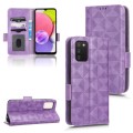 For Samsung Galaxy A03s 164.2mm Symmetrical Triangle Leather Phone Case(Purple)