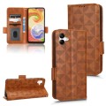 For Samsung Galaxy A04 Symmetrical Triangle Leather Phone Case(Brown)