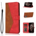 For Samsung Galaxy S21+ 5G Dual-color Stitching Leather Phone Case(Brown Red)