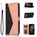 For Samsung Galaxy S10e Dual-color Stitching Leather Phone Case(Black Rose Gold)