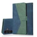 For Samsung Galaxy A05s Dual-color Stitching Leather Phone Case(Blue Green)