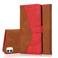 For Samsung Galaxy A05 Dual-color Stitching Leather Phone Case(Brown Red)