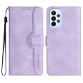 For Samsung Galaxy A73 5G Heart Pattern Skin Feel Leather Phone Case(Purple)