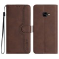 For Samsung Galaxy Xcover 4/4s Heart Pattern Skin Feel Leather Phone Case(Brown)