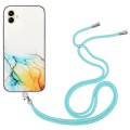 For Samsung Galaxy A04e Hollow Marble Pattern TPU Shockproof Phone Case with Neck Strap Rope(Yellow)