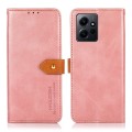 For Xiaomi Redmi Note 12 4G Global KHAZNEH Dual-color Cowhide Texture Flip Leather Phone Case(Rose G