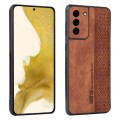 For Samsung Galaxy S21 5G AZNS 3D Embossed Skin Feel Phone Case(Brown)