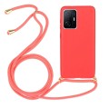 For Xiaomi 11T / 11T Pro Wheat Straw Material + TPU Phone Case with Lanyard(Red)