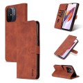 For Xiaomi Redmi 12C / Redmi 11A / Poco C55 AZNS Skin Feel Calf Texture Flip Leather Phone Case(Brow
