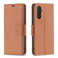 For Samsung Galaxy A24 4G Litchi Texture Pure Color Leather Phone Case(Brown)